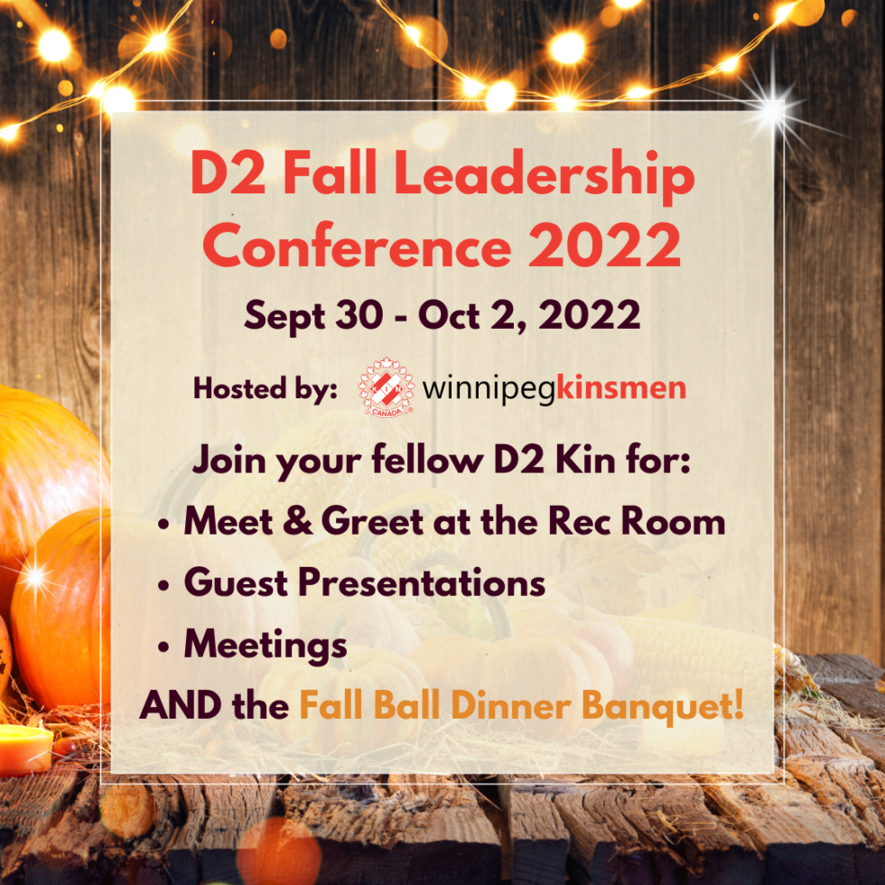 D2 Fall Leadership Conference Registration (2022) Kinsmen Club of